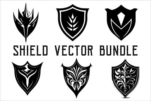 Download Silhouette of Shield Vector Set Bundle - Vector Collection